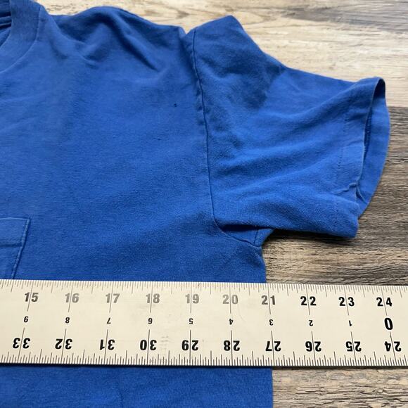 Vintage 80s Stedman Blue Mens L Dancing Penguin Art Graphic Single Stitch Tshirt - Picture 5 of 7